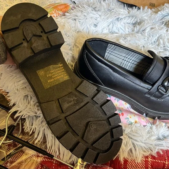 Jellypop Black UNA Chunky heel Loafers size 7 - Picture 8 of 10